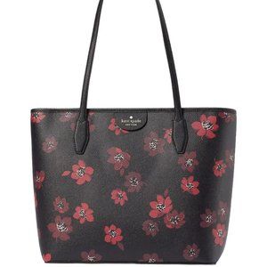 Kate Spade NY Lori Shoulder Zip Top Medium Tote Bag Dancing Blooms Black Multi